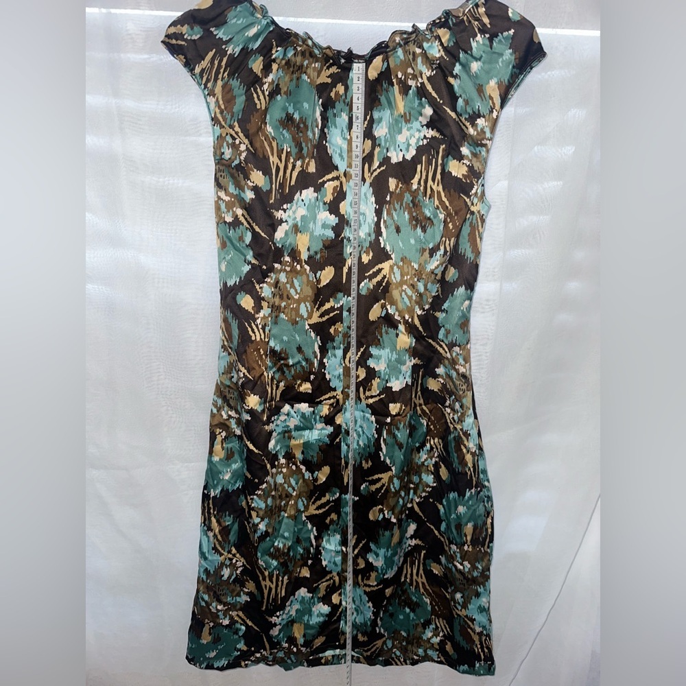 To the Max Teal and Brown Floral Long Sleeve Dress - Picture 6 of 9